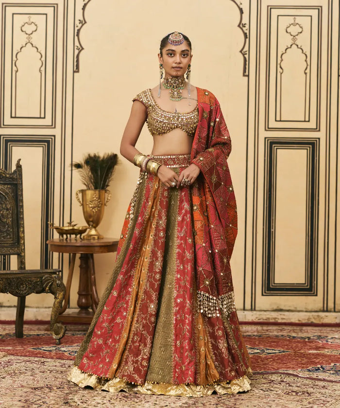 Chitrali Brocade Phulkari Lehenga Set