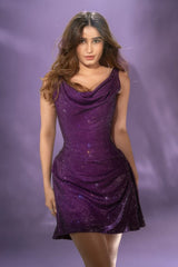 Rasha Thadani in Orchid Mist Purple Dress