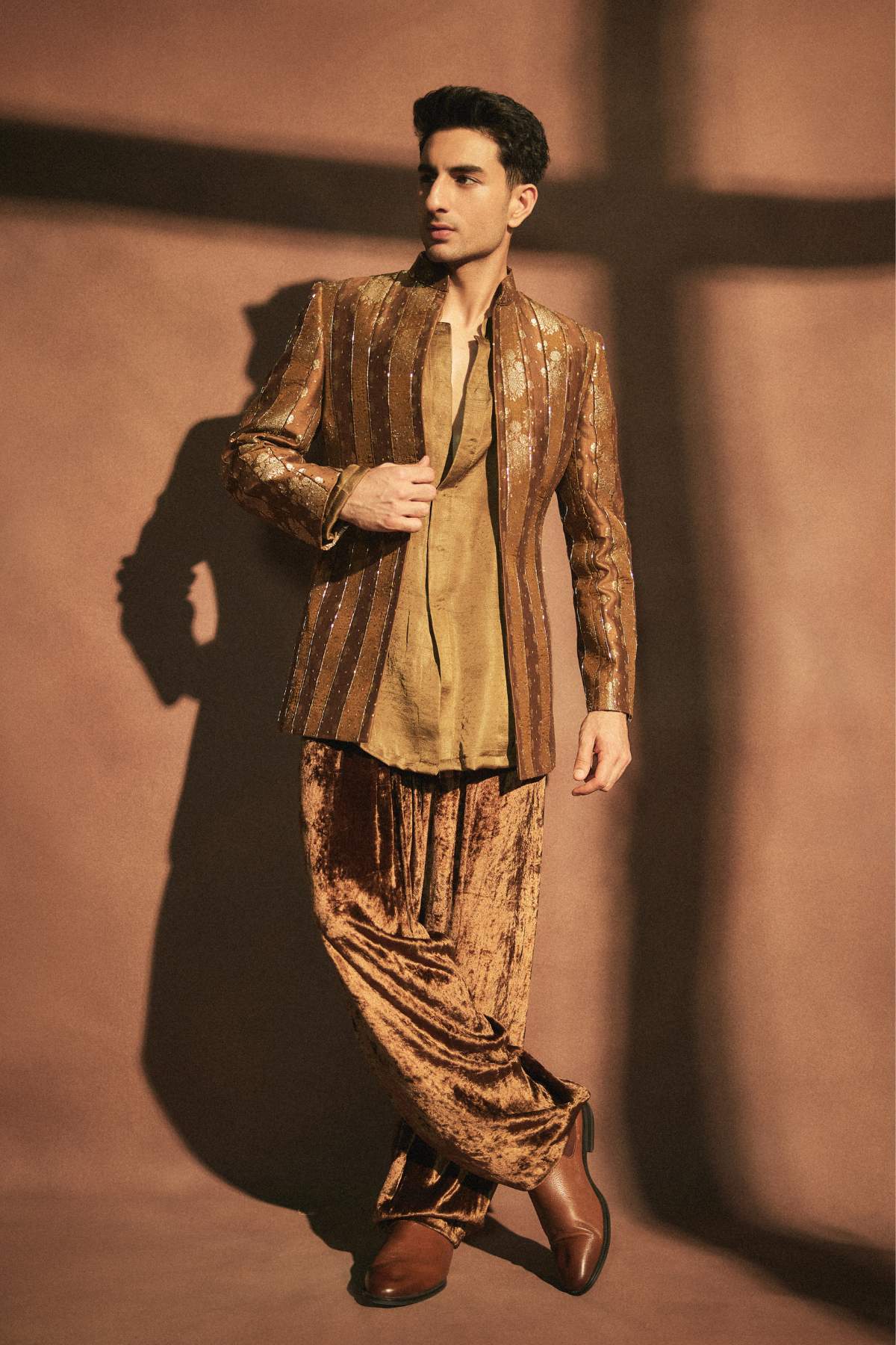 Ibrahim in Zarvika Brocade Bundi Set