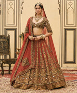 Sindoori Raw Silk Lehenga Set