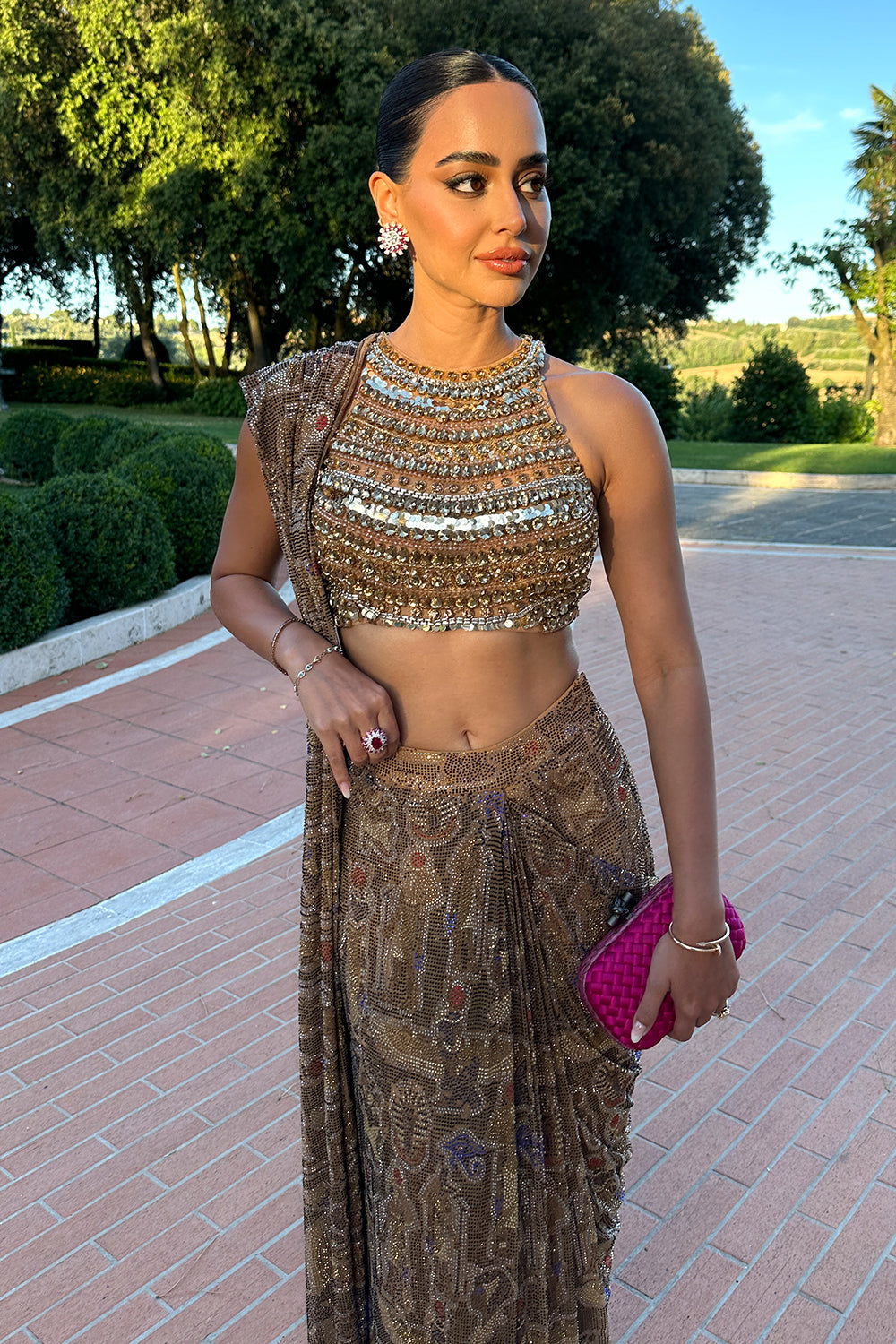 Arushi Mehra in Ancient Glyphs Saree Set