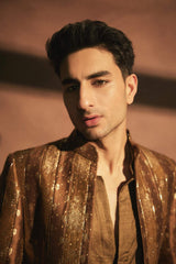 Ibrahim in Zarvika Brocade Bundi Set