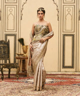 Gulnaar Tissue Brocade Metal Saree Set