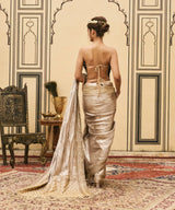 Gulnaar Tissue Brocade Metal Saree Set