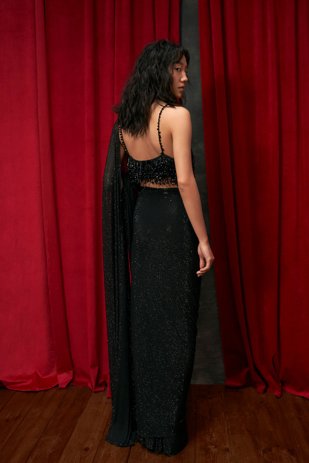 Obsidian Glam Saree