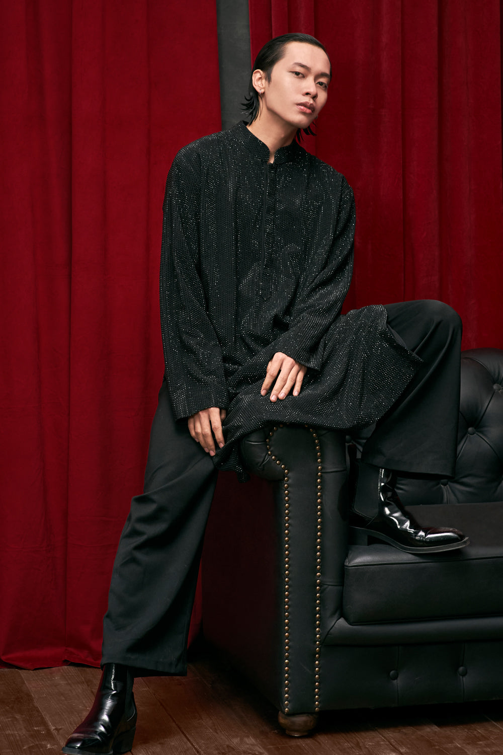 Black Glitz Kurta Set