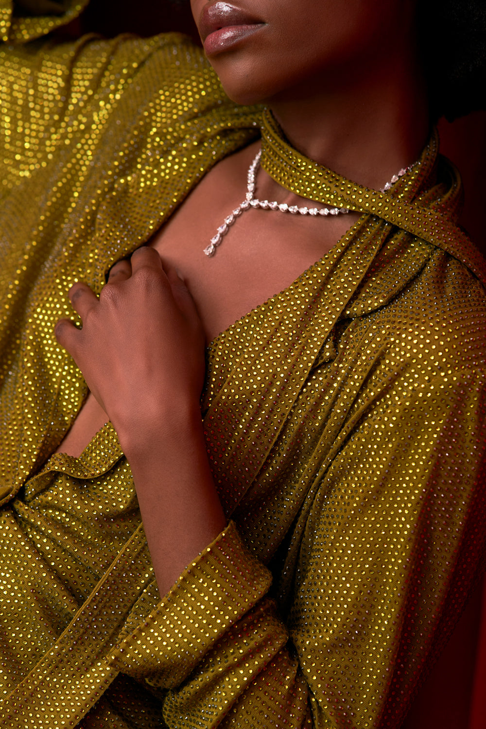 Olive Sparkle Duo Shirt Pant Set