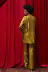 Olive Sparkle Duo Shirt Pant Set