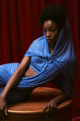 Etheral Azure Crystal Saree