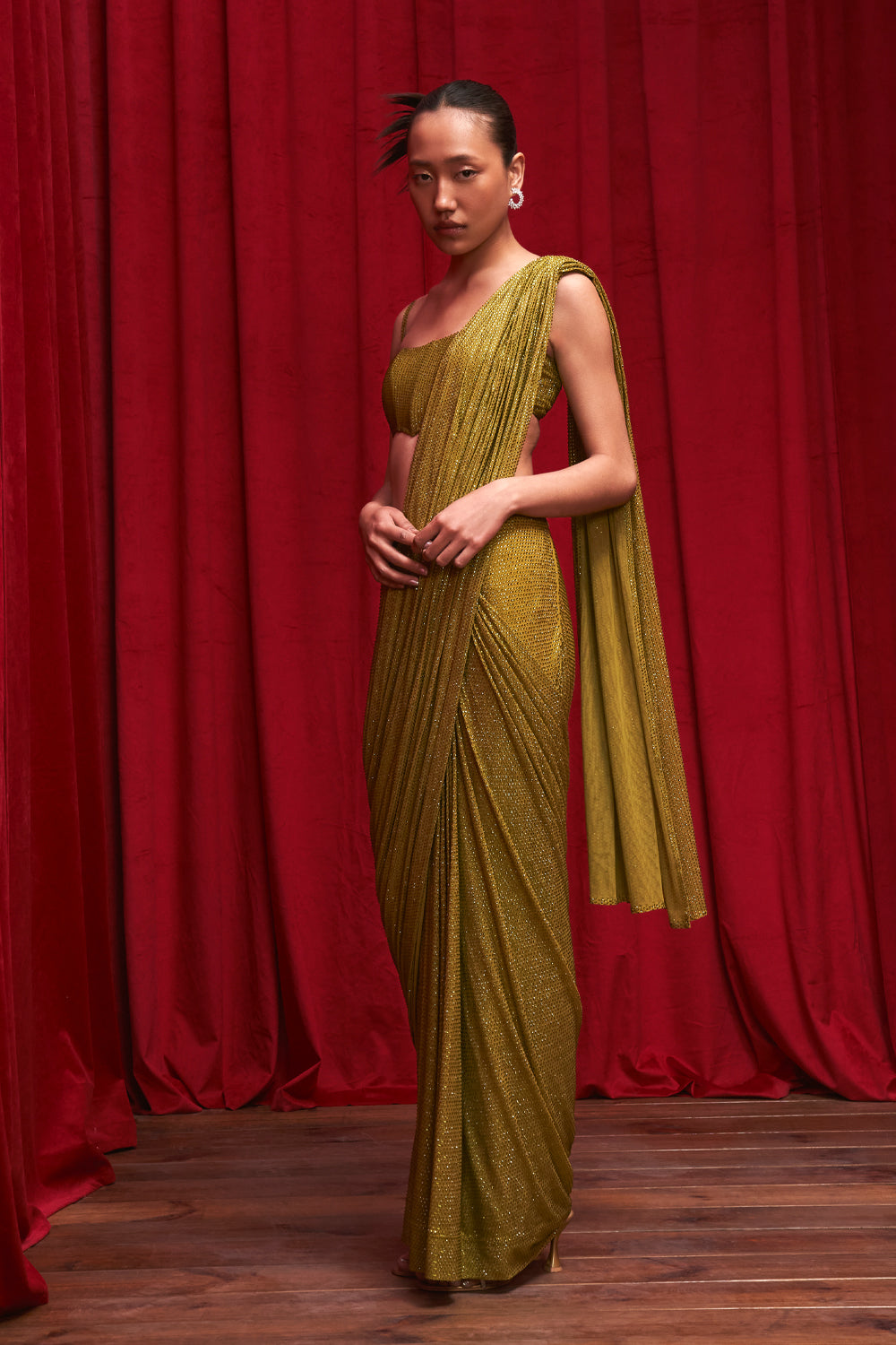 Olive Opulence Corset Saree