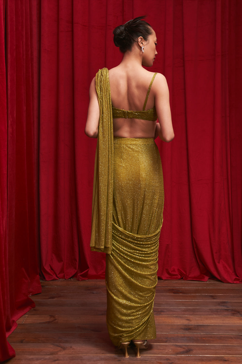 Olive Opulence Corset Saree