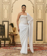 Falsai Georgette Corset Saree Set