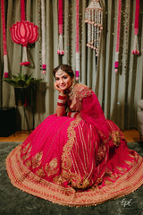 Shauna Gautam in Rani Pink Bridal Lehenga Set