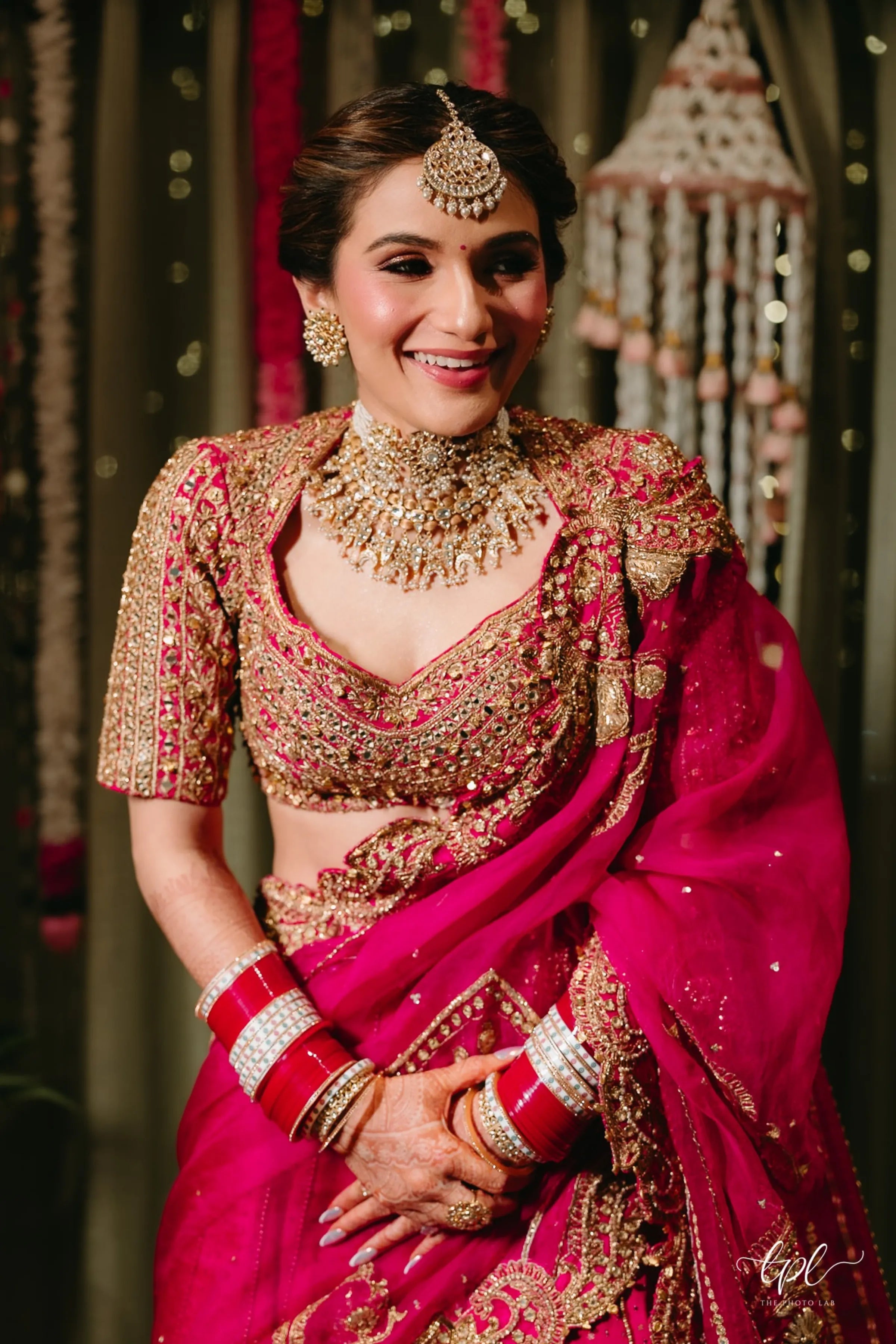 Shauna Gautam in Rani Pink Bridal Lehenga Set