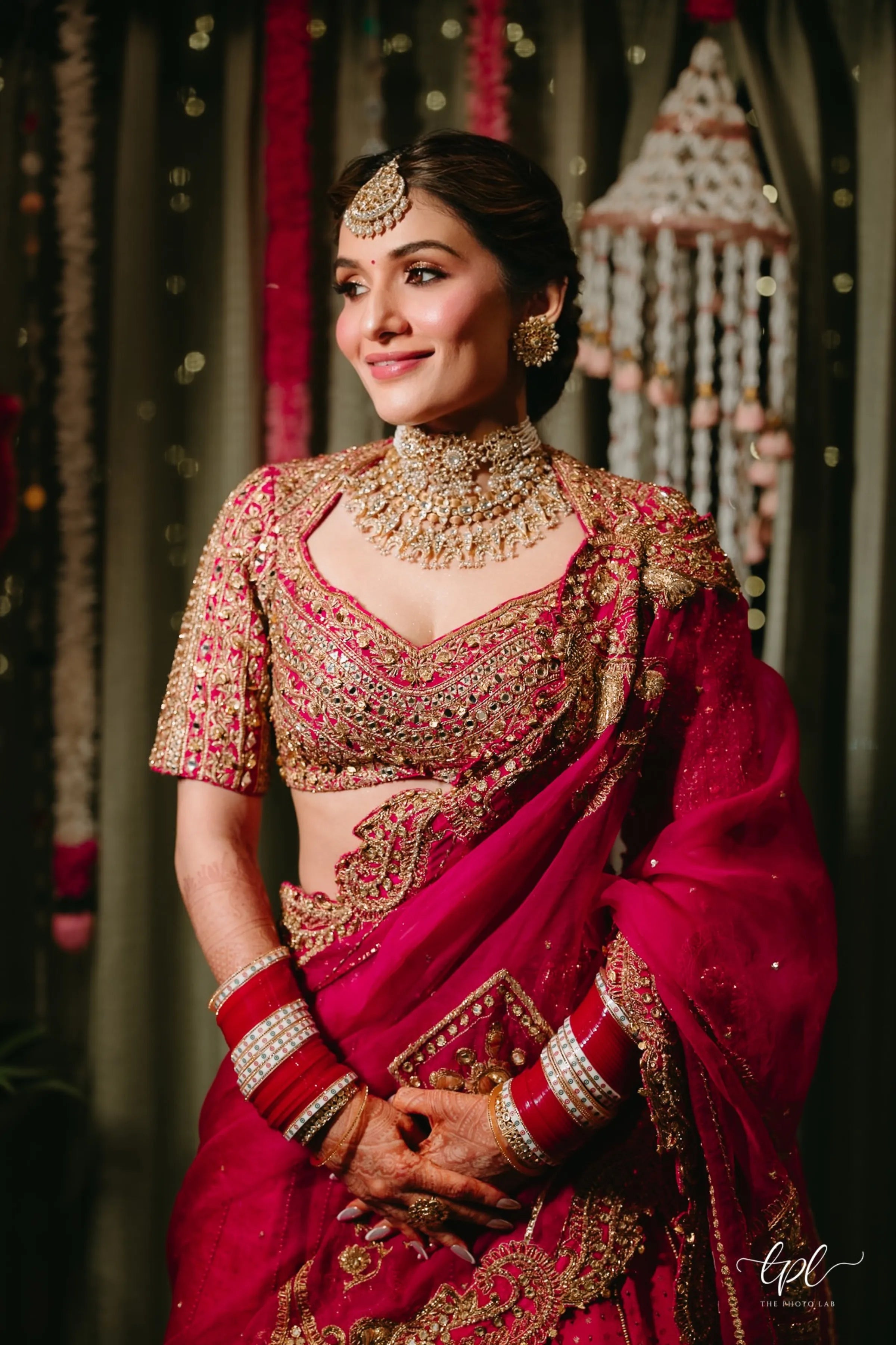 Shauna Gautam in Rani Pink Bridal Lehenga Set