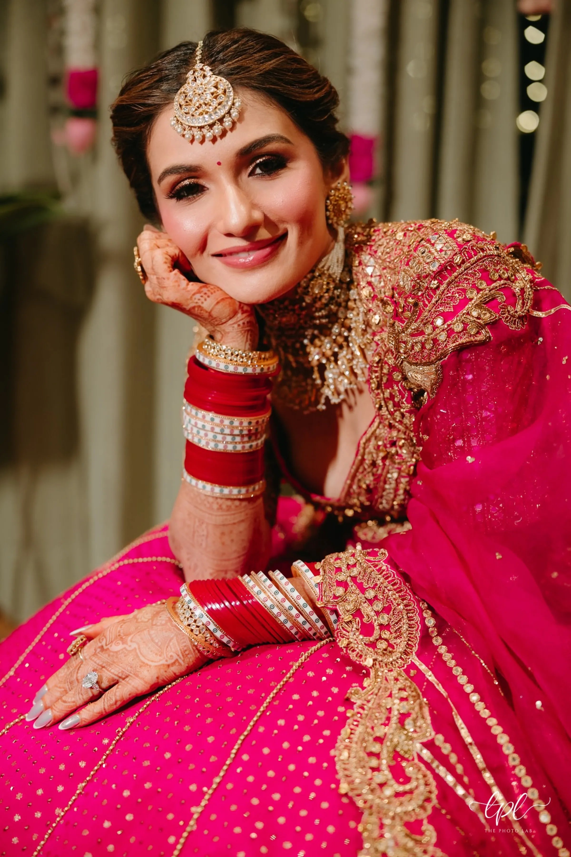 Shauna Gautam in Rani Pink Bridal Lehenga Set