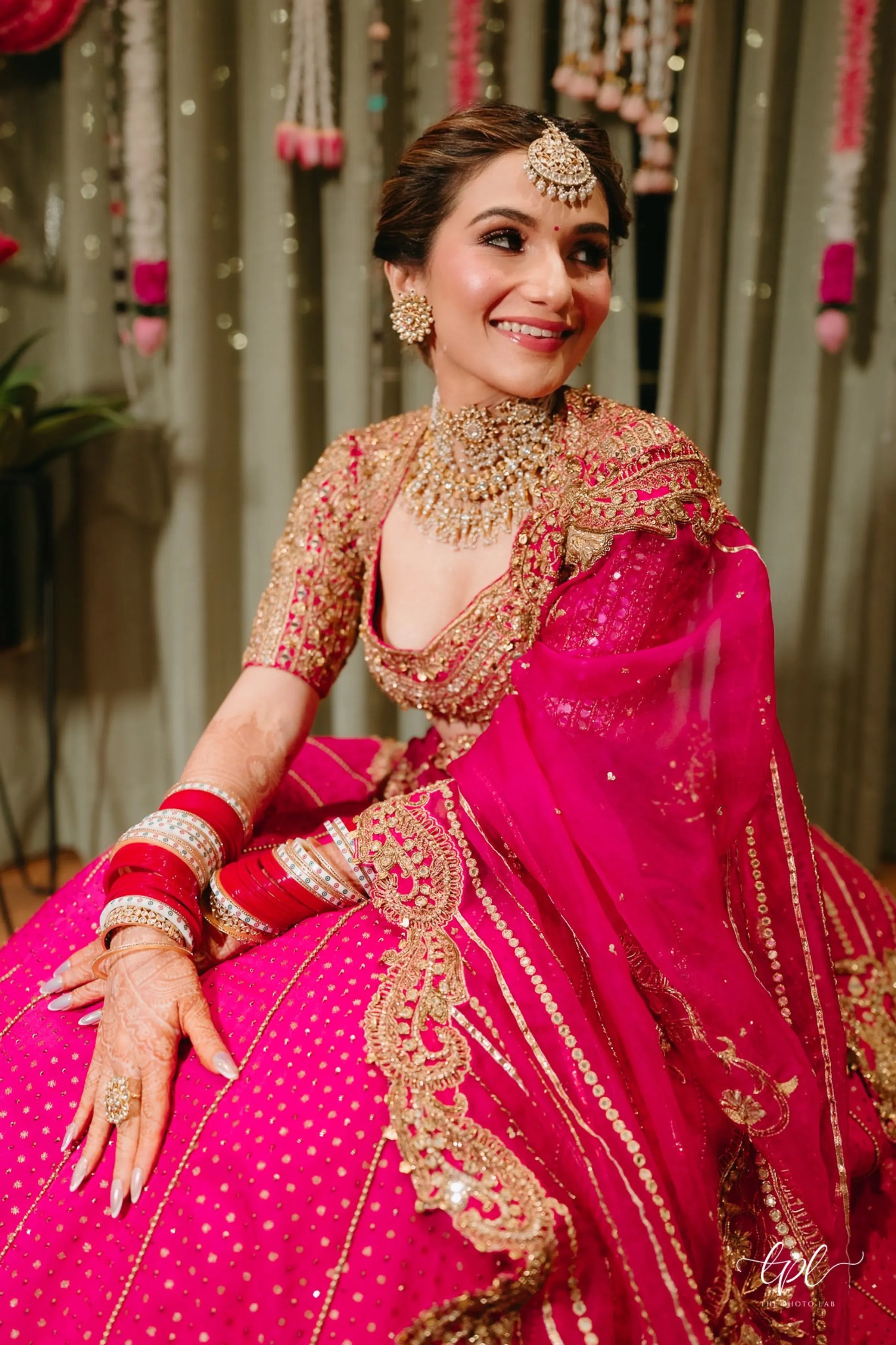 Shauna Gautam in Rani Pink Bridal Lehenga Set