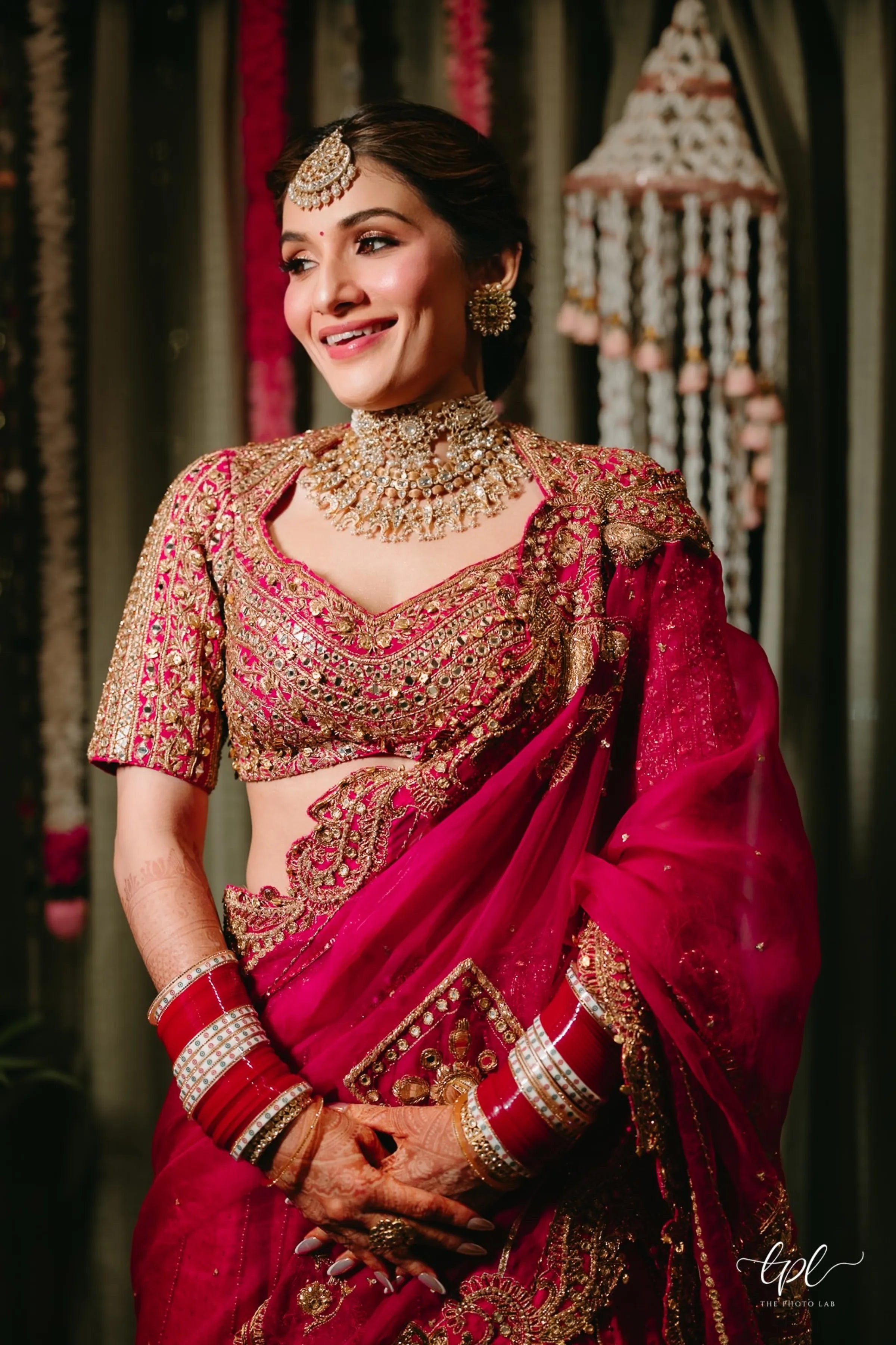 Shauna Gautam in Rani Pink Bridal Lehenga Set