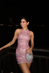 Khushi Kapoor in Iris Rose Mini Dress