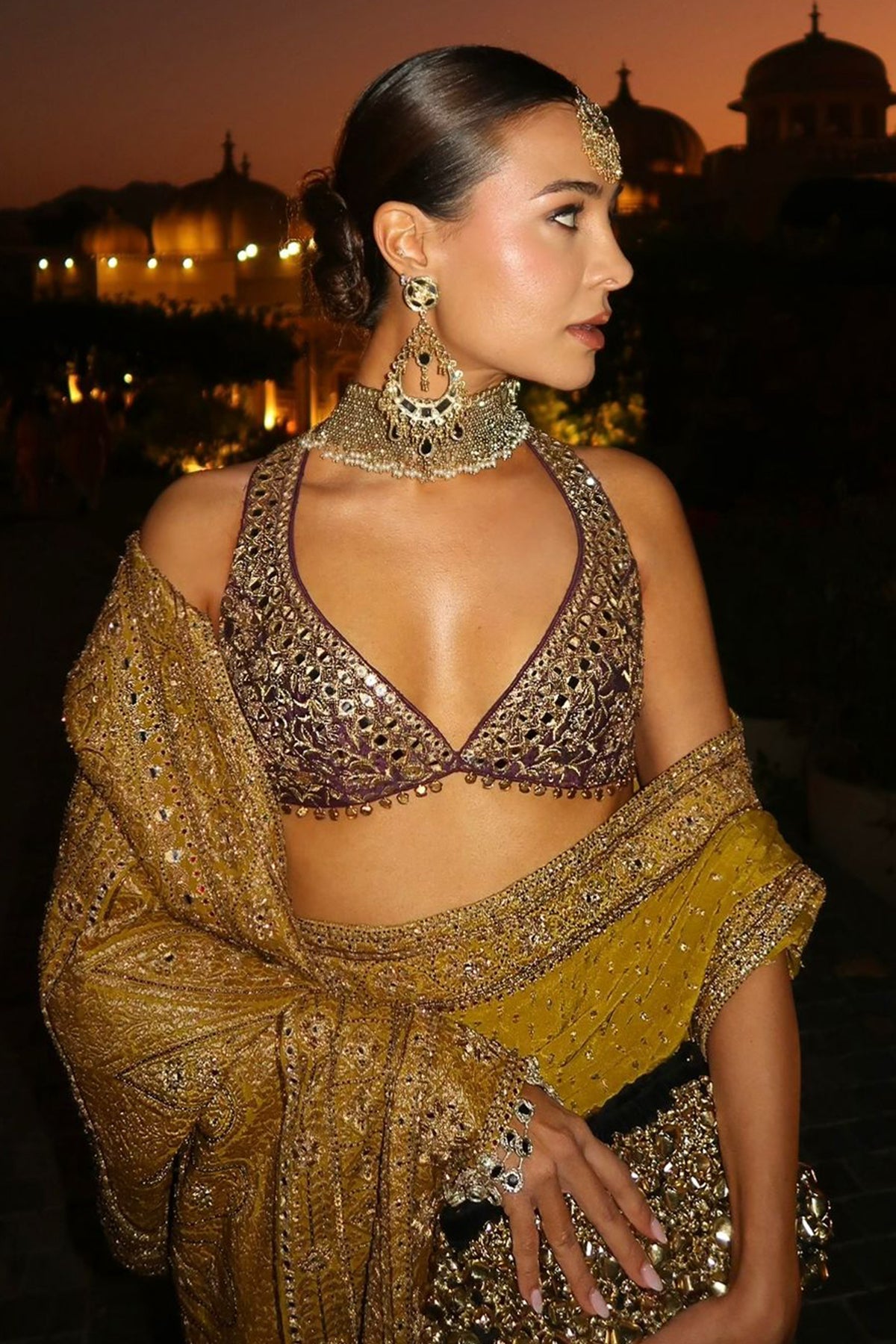 Taniya Shroff in Arundhati Crepe Saree Set