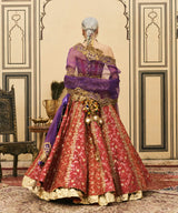 Do-Rang Brocade Gota Lehenga Set