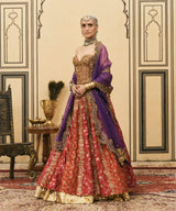 Do-Rang Brocade Gota Lehenga Set