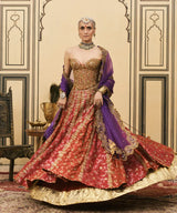 Do-Rang Brocade Gota Lehenga Set