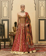 Do-Rang Brocade Gota Lehenga Set