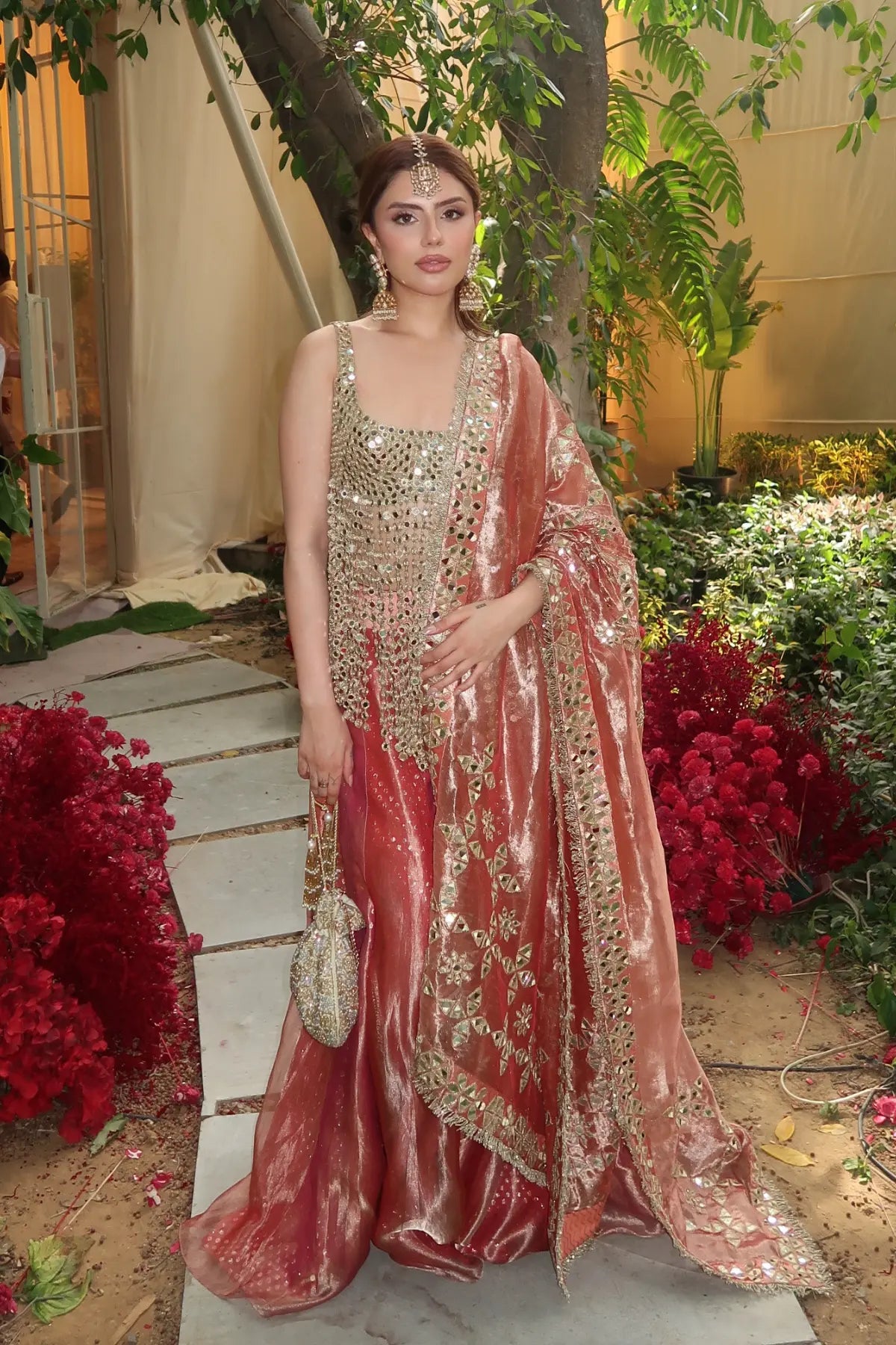 Muskan in Gulbahar Mirror Sharara Set
