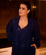 Kajol in Midnight Stardust Crystal Co-ord Set