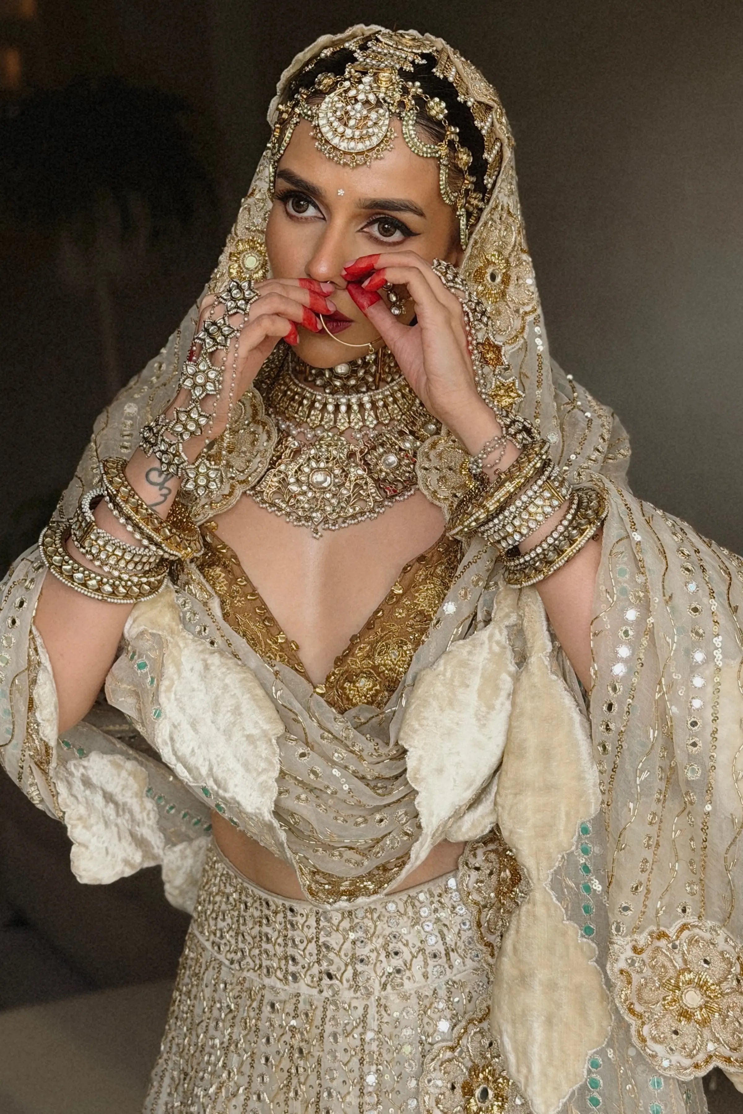 Komal pandey in Shahi Saaz Lehenga Set