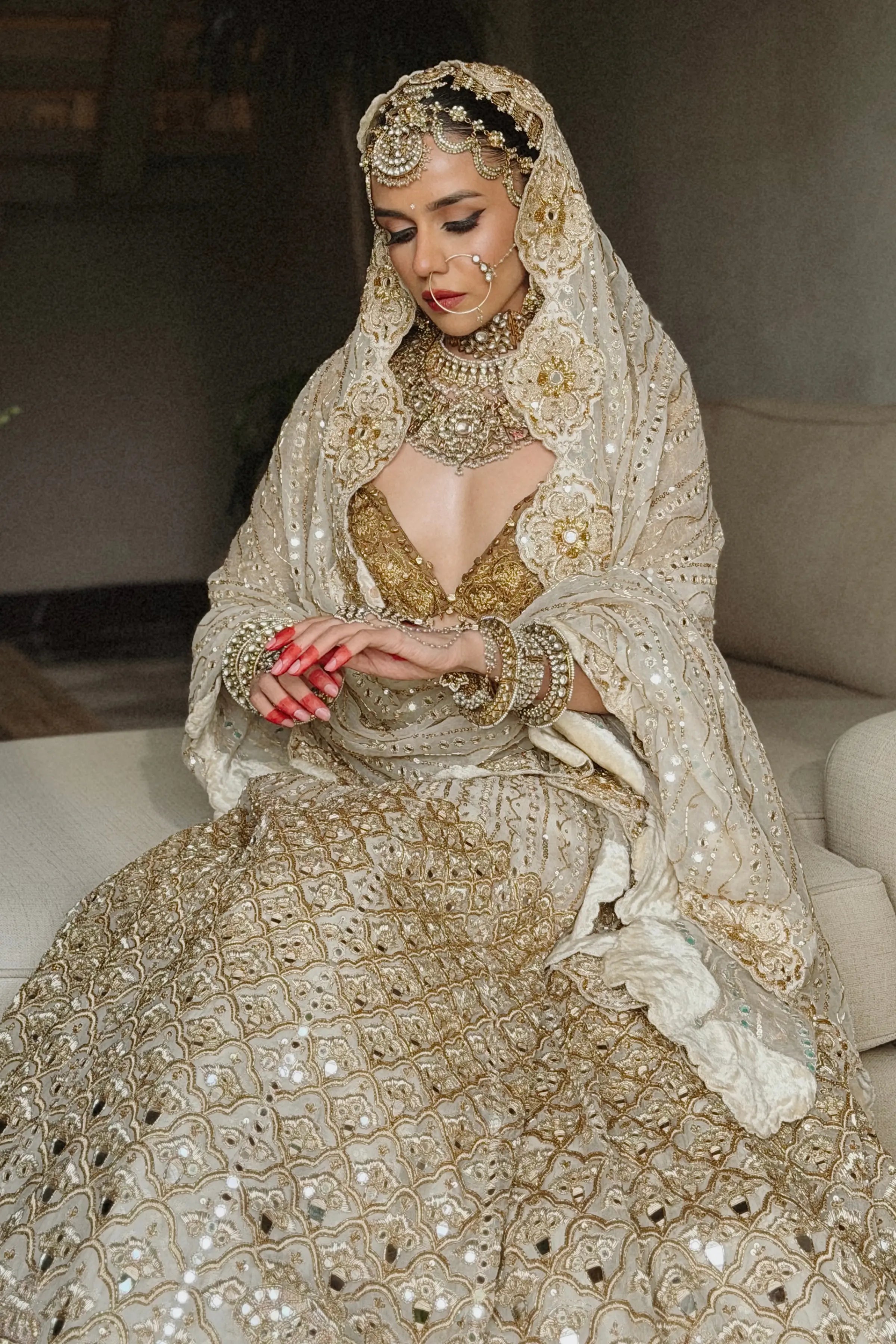Komal pandey in Shahi Saaz Lehenga Set