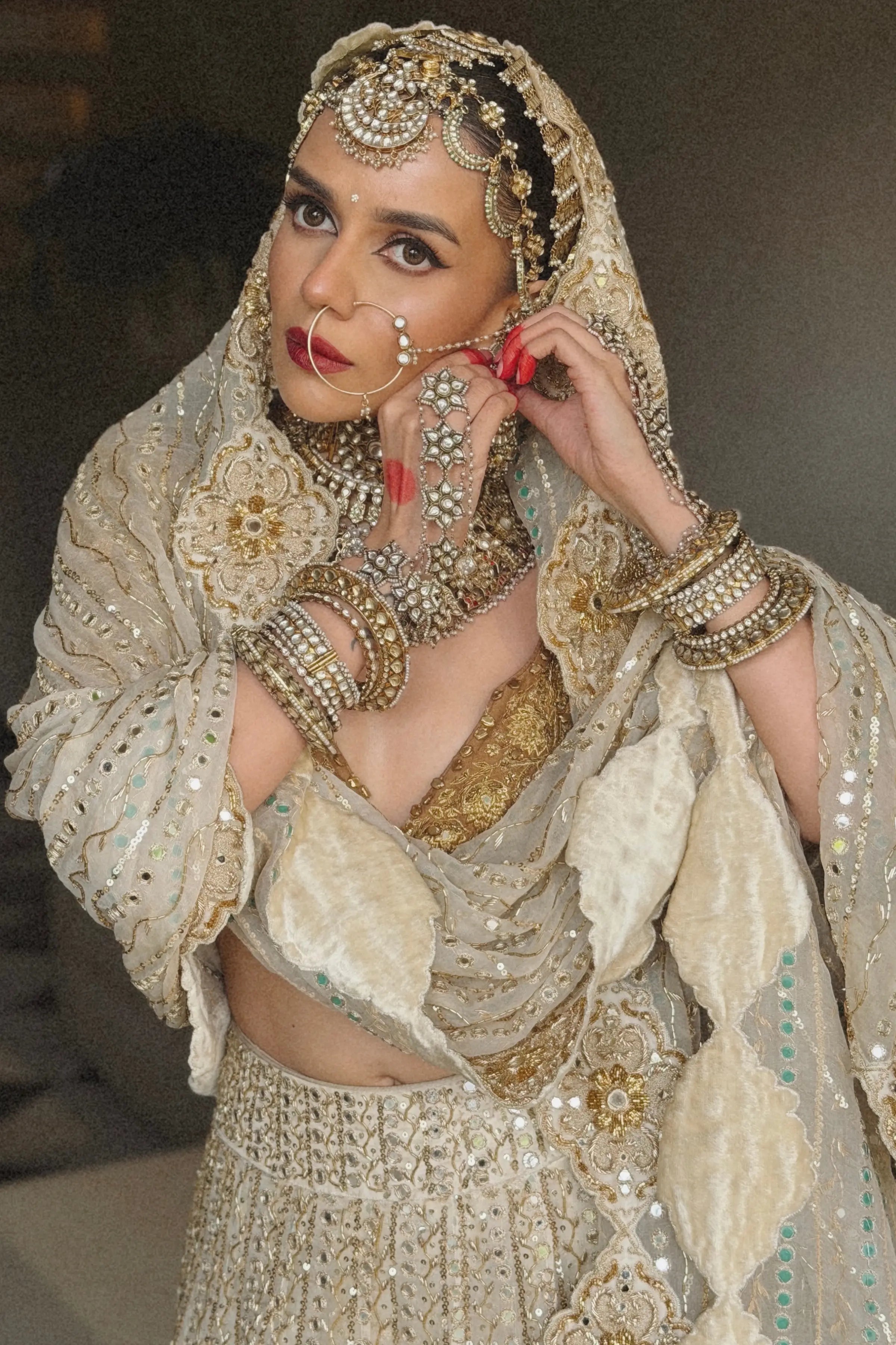 Komal pandey in Shahi Saaz Lehenga Set