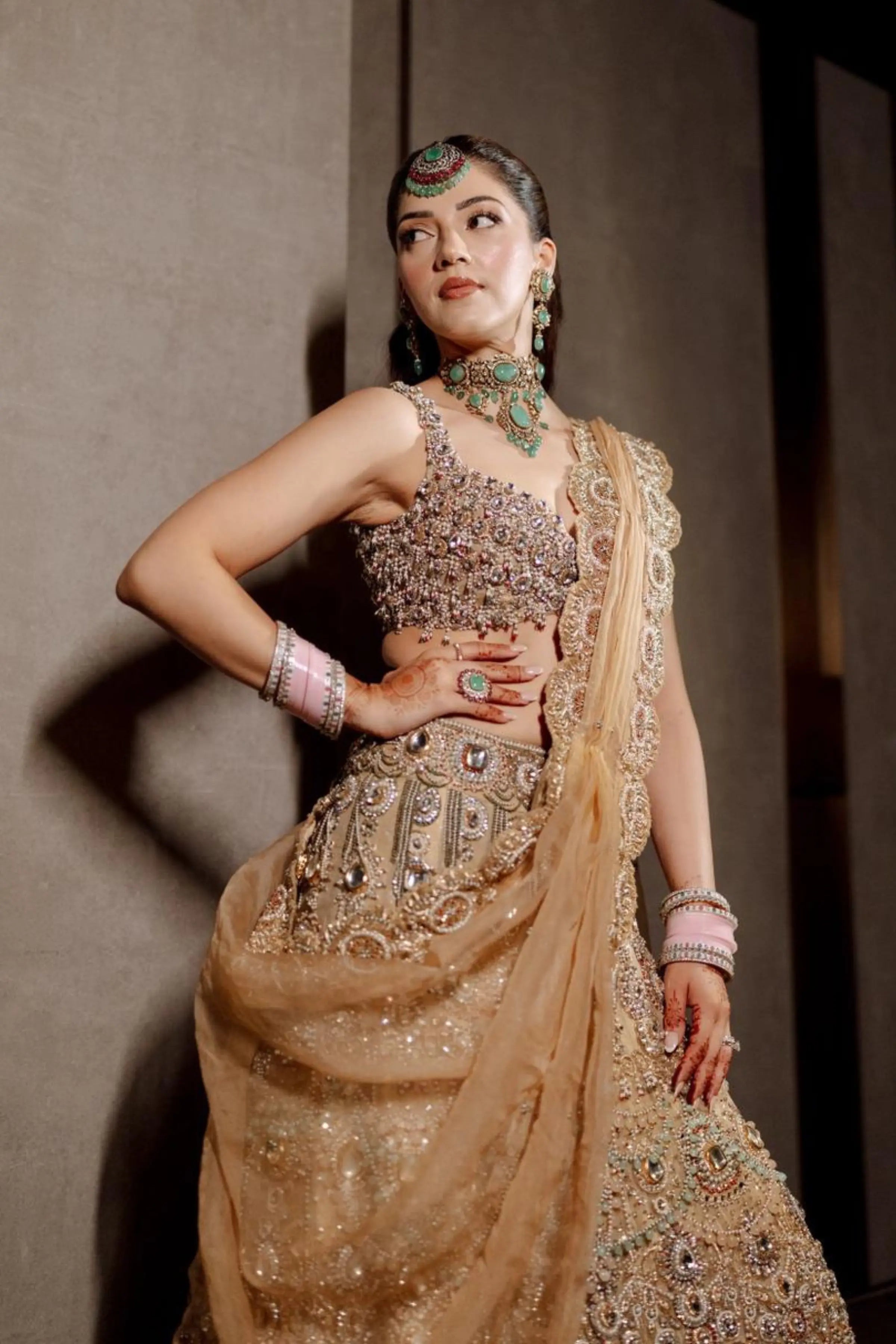 Mehreen in Mrigakshi Lehenga Set