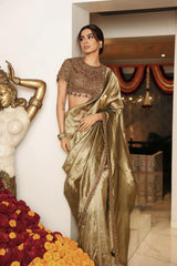 Khushi Kapoor in Svarnalekha Jadaau Saree Set