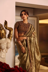 Khushi Kapoor in Svarnalekha Jadaau Saree Set