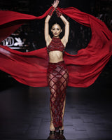 Scarlet  Nile Embellished Crystal Skirt Top
