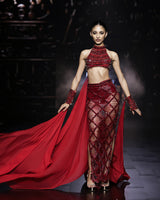 Scarlet  Nile Embellished Crystal Skirt Top