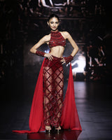Scarlet  Nile Embellished Crystal Skirt Top