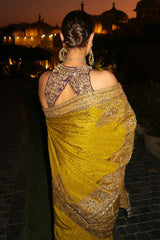 Taniya Shroff in Arundhati Crepe Saree Set