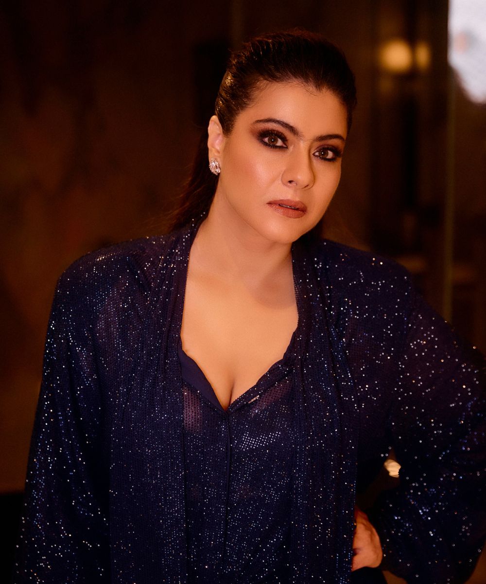 Kajol in Midnight Stardust Crystal Co-ord Set