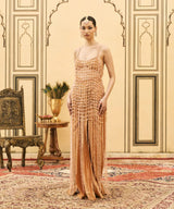 Kesari Tissue Brocade Beads Dress Set