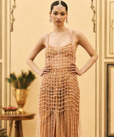 Kesari Tissue Brocade Beads Dress Set