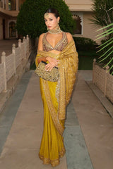 Taniya Shroff in Arundhati Crepe Saree Set