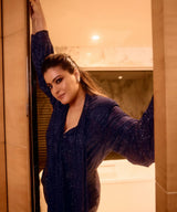 Kajol in Midnight Stardust Crystal Co-ord Set