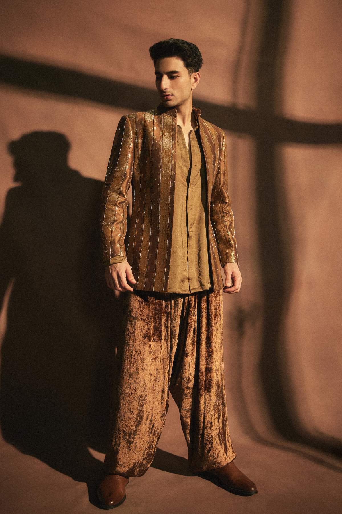 Ibrahim in Zarvika Brocade Bundi Set