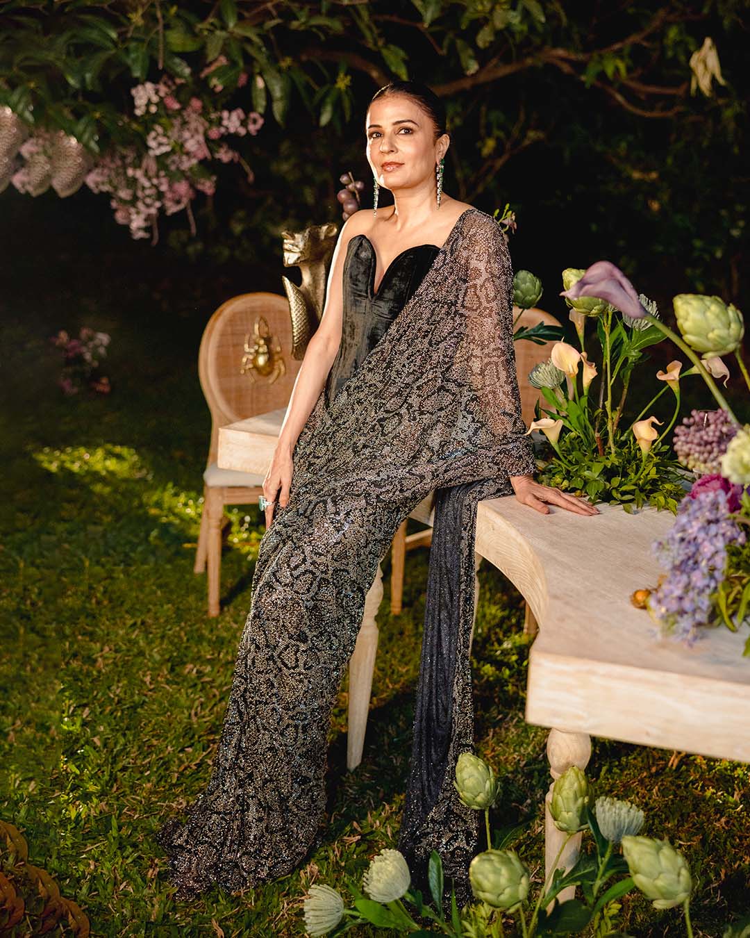Midnight Frost Drape Set