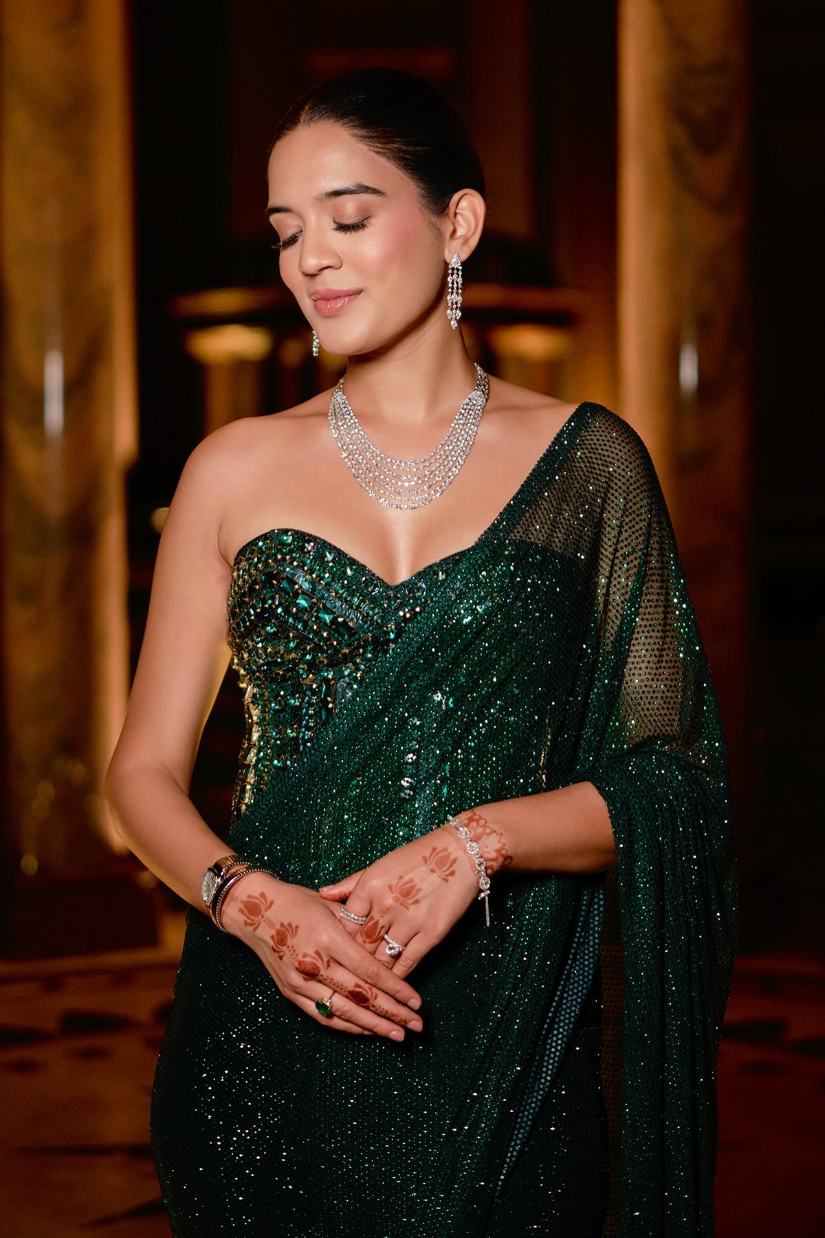 Shivani Bafna in Nour Corset Edition Saree Set