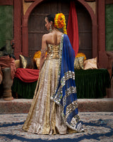 Chandi Sona Sheesh Lampi Lehenga  and Cape Set