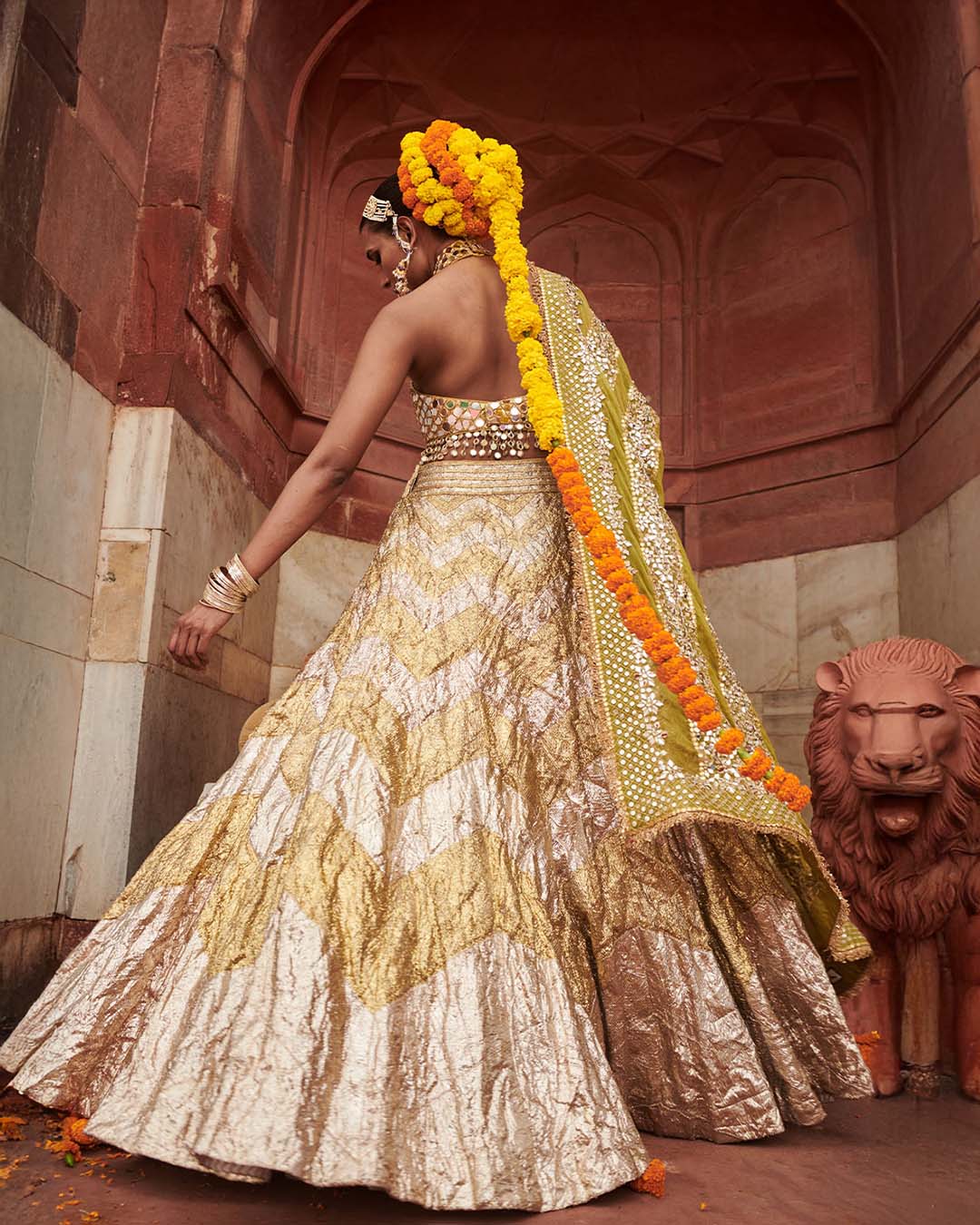 Chandi Sona Chevron Lampi Lehenga